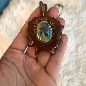 Third Eye Pinecone necklace with abalone shell